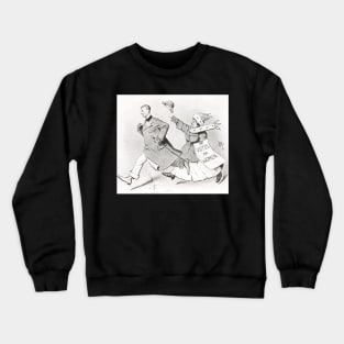 Suffragette chasing a candidate at the  Croydon by-election of 1909 Crewneck Sweatshirt